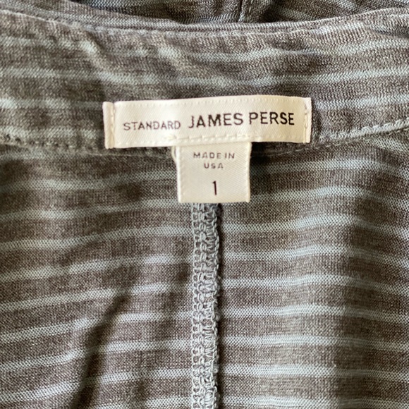 Standard James Perse blue and grey striped knit side panel shirt size 1 - Picture 11 of 14